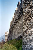 Castello di Montebello with defensive walls and towers Bellinzona, Switzerland 